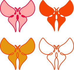 Butterfly, four butterfly variations