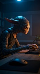 Alien Typing on Computer Keyboard