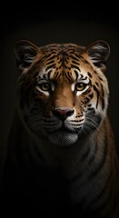 Obraz premium Tiger Close-up Portrait, Animal Face with Stripes and Intense Eyes