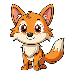 Cute Coyote Coloring Page – Cartoon Wild Canine Line Art Illustration