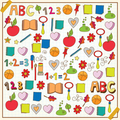 vector back-to-school-set