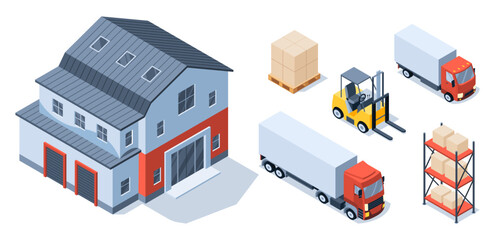 An Informative Overview of Warehouse and Logistics Equipment Illustrated in Creative Pixel Art Style