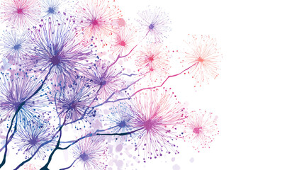 Watercolor painting of abstract flowers isolated on, floral design