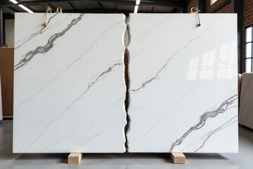 Cracked Marble Panel with Raw Edges