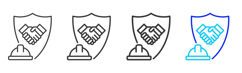 Safety Training Icon Set Collection in Creative Outline Style for Business Featuring Multiple Thickness Variations Perfect for Workplace Health and Safety Design