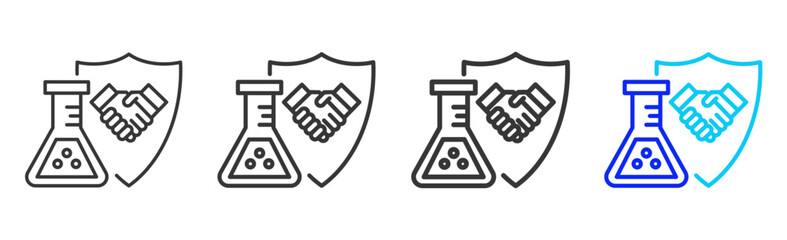 chemical handling Icon Set Collection in Creative Outline Style for Business Featuring Multiple Thickness Variations Perfect for Workplace Health and Safety Design