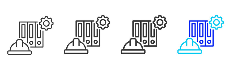 safety compliance Icon Set Collection in Creative Outline Style for Business Featuring Multiple Thickness Variations Perfect for Workplace Health and Safety Design