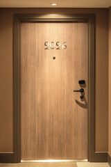 Happy New Year 2026 concept, lettering on the Hotel door