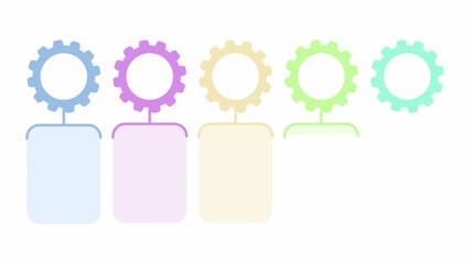 5 steps infographics animated template for presentation. Video clip with alpha channel. - Powered by Adobe
