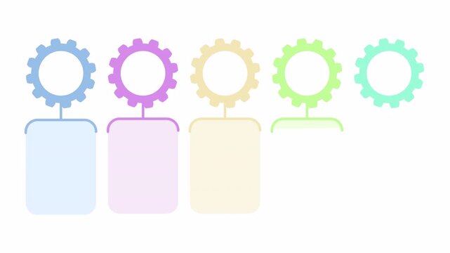 5 steps infographics animated template for presentation. Video clip with alpha channel.