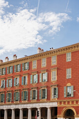 Classic European Facade With Ornamental Windows.