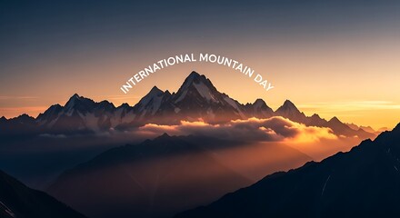 International mountain day beautiful landscape with scenic mountain range at sunset view 2024