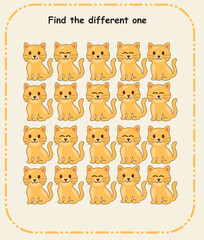 Find the Different One Puzzle Sheet for Kids | Spot the Odd Illustration Activity