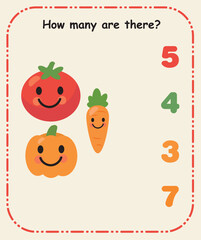 How Many Are There – Preschool Counting and Quantity Recognition Sheet