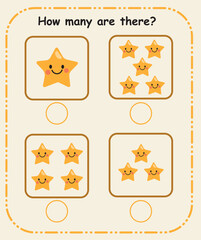 How Many Are There – Preschool Counting and Quantity Recognition Sheet