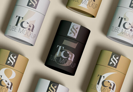 Tea Tube Packaging Mockup