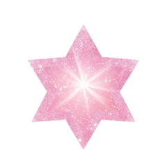 Obraz premium Octagram icon shape pink white background.