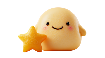 yellow rubber emoji with star