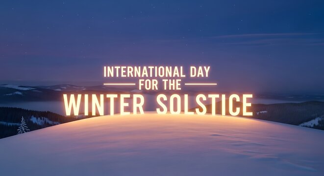 International winter solstice day celebration snowy mountain landscape background image day december