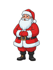santa claus with gifts on white background