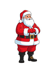 santa claus with gifts on white background
