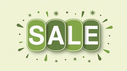 Eye-catching SALE graphic design with vibrant green accents, perfect for retail promotions, marketing campaigns, and special offers to attract customers