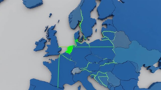European Union Map Displayed On A Modern Clean White Background 