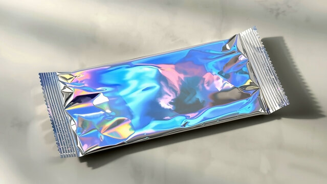 Modern Aesthetic: Photorealistic Hologram Wrapper on Neutral Backdrop