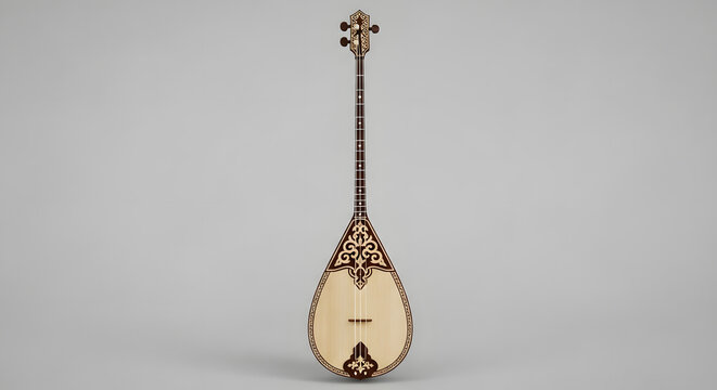 A beautifully crafted traditional Kazakh Dombra, a symbol of national heritage and artistic craftsmanship, presented to commemorate Kazakhstan's Independence Day