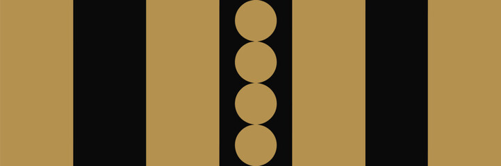Obraz premium Abstract image featuring vertical stripes of gold and black with gold circles in the center stripe