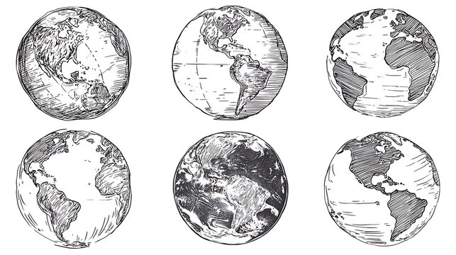 Abstract Globes  Fragmented Earth Map Connectivity
