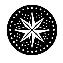 Christmas Stamp With Star Solid Icon