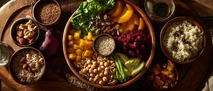 world vegan day Balanced diet. Organic food for healthy nutrition. Generative AI