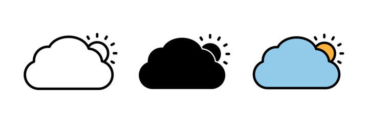 Weather forecast icon representing a weather forecast, often depicted with symbols like the sun, clouds, rain, or temperature, indicating predicted weather conditions.