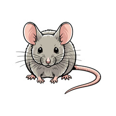 illustration of a mouse with a white background