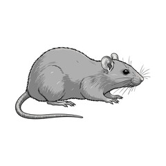 illustration of a mouse with a white background