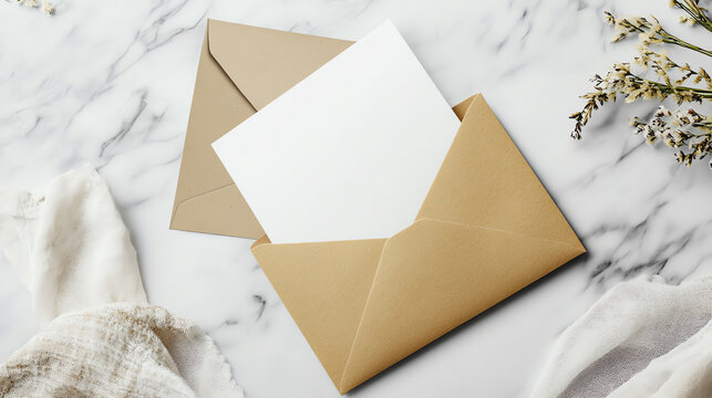 Envelope and card mockup set, mockup, formal stationery concept