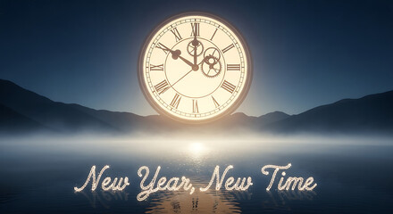 Clock striking midnight to celebrate new year time, new year event