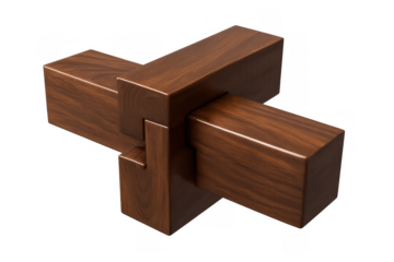 Wooden joinery skill showing intricate joint design for strong structure, craftsmanship, and precision, transparent background