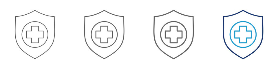 Obraz premium Line icons about life insurance concepts.