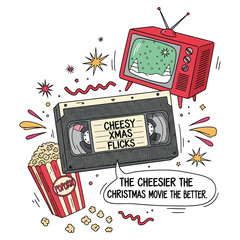 Christmas Movie Lover Png Bunde, Movie Clipart for stickers, Cute Holiday Retro Clipart, Christmas Movie Stickers Clipart, quotes png,