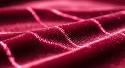 Obraz premium Rich burgundy velvet fabric with subtle diamond pattern close up