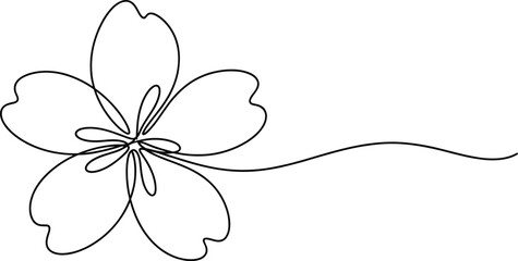 Flower Continuous Line Drawing