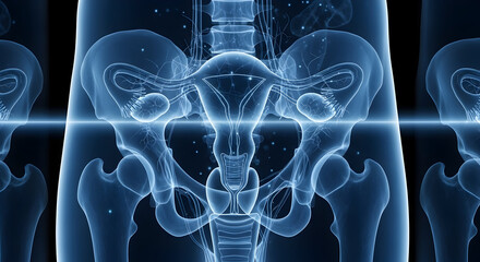 Female Reproductive System Anatomy X-ray View