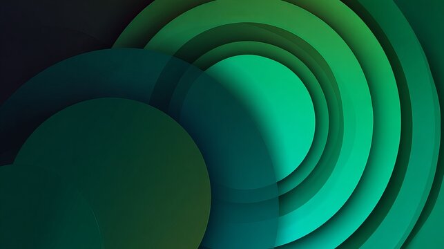 Stunning abstract background with layered green circles creating depth and dimension for modern designs and creative projects
