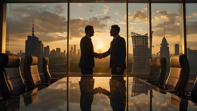 Business people shaking hands and cooperation scene [4K]