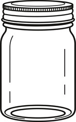 Mason Jar Outline Drawing