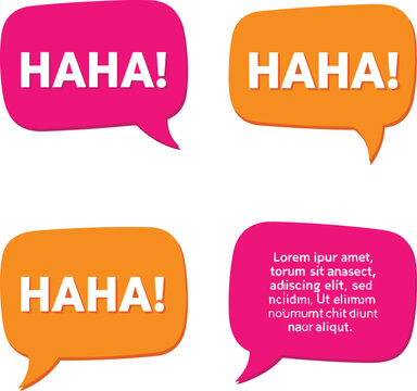 Speech Bubbles with HAHA Text