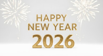 happy New Year 2026 celebration card with love design text and decoration symbol for holiday greeting on Valentine's Day