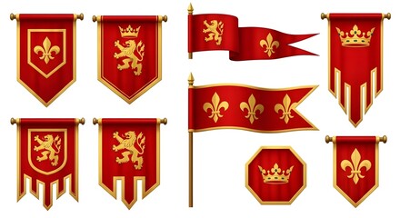set of heraldic elements
